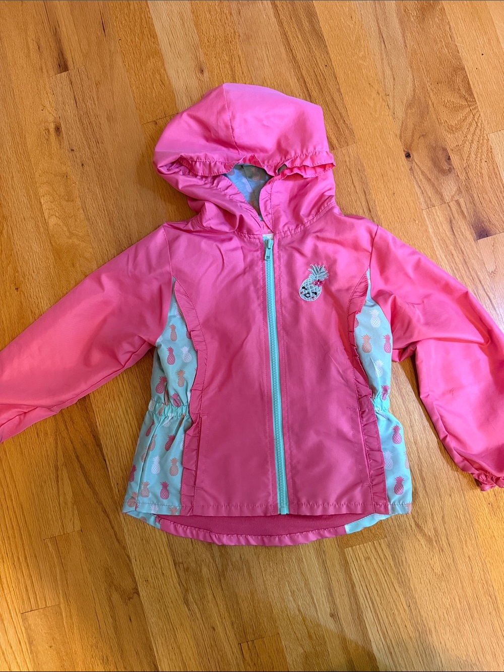 Lily Kids' Pink Pineapple Hooded Rain Jacket